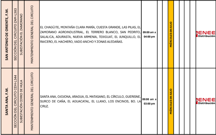 Lista de colonias que no tendrán luz pasado mañana