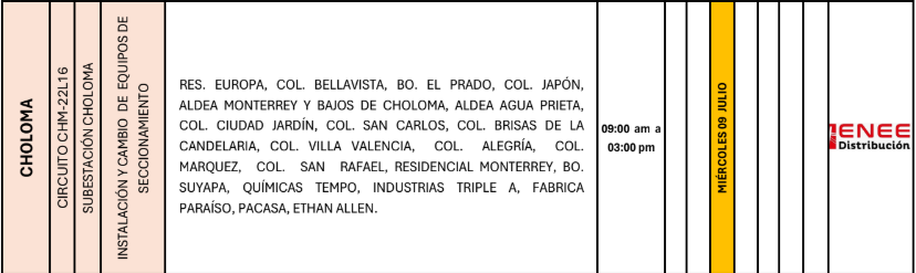 Lista de colonias que no tendrán luz pasado mañana