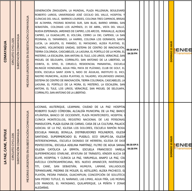 Lista de colonias que no tendrán luz pasado mañana