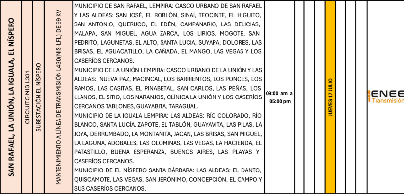 Lista de colonias que no tendrán luz pasado mañana