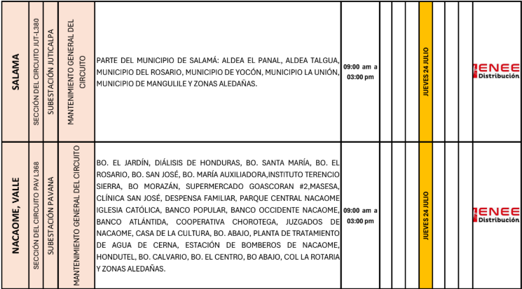 Lista de colonias que no tendrán luz pasado mañana