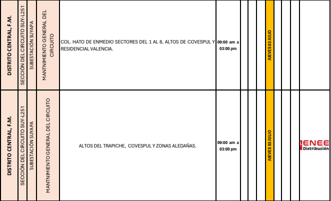 Lista de colonias que no tendrán luz pasado mañana