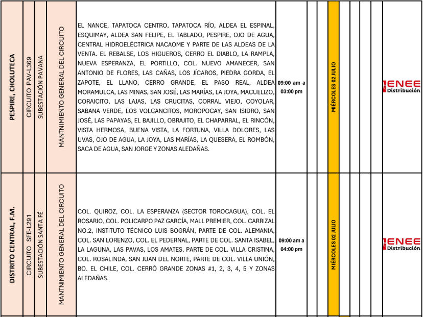 Lista de colonias que no tendrán luz pasado mañana