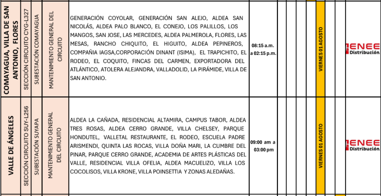 Lista de colonias que no tendrán luz pasado mañana