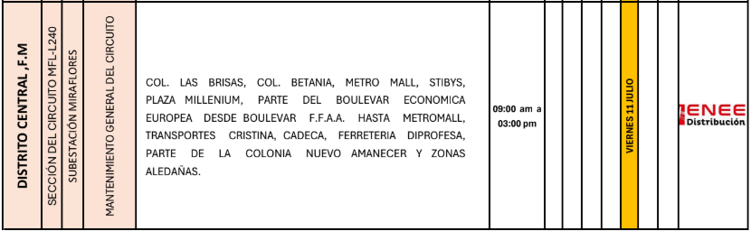 Lista de colonias que no tendrán luz pasado mañana