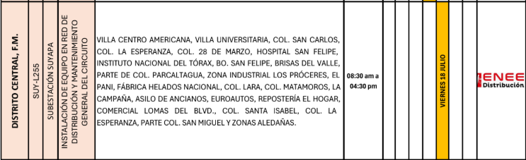 Lista de colonias que no tendrán luz pasado mañana