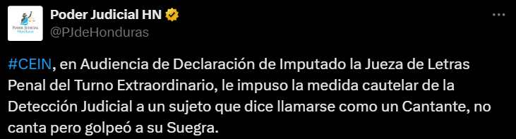 Captura de pantalla de la publicación