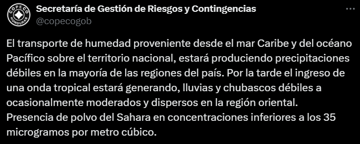 Comunicado de Copeco