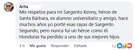 Captura de pantalla del comentario