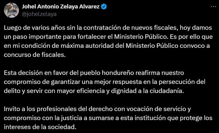 Captura de pantalla de la publicación