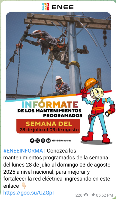 Comunicado de la ENEE