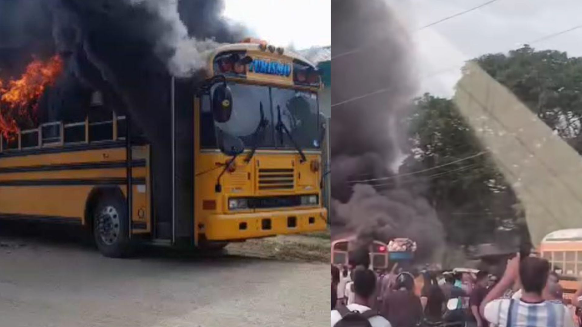 '¡Bájense rápido!': Bus que trasladaba a simpatizantes de Libre se incendia en Yoro