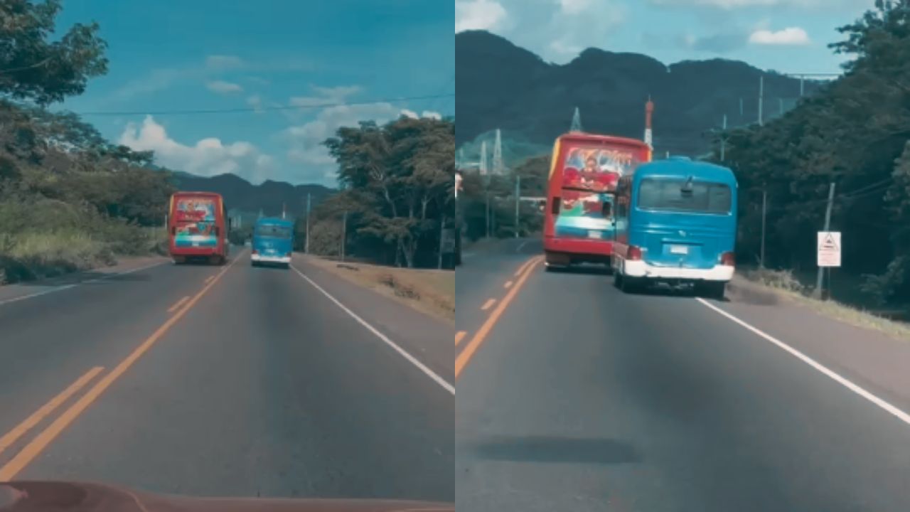 Exponen a conductor de bus a punto de provocar accidente con 'rapidito'