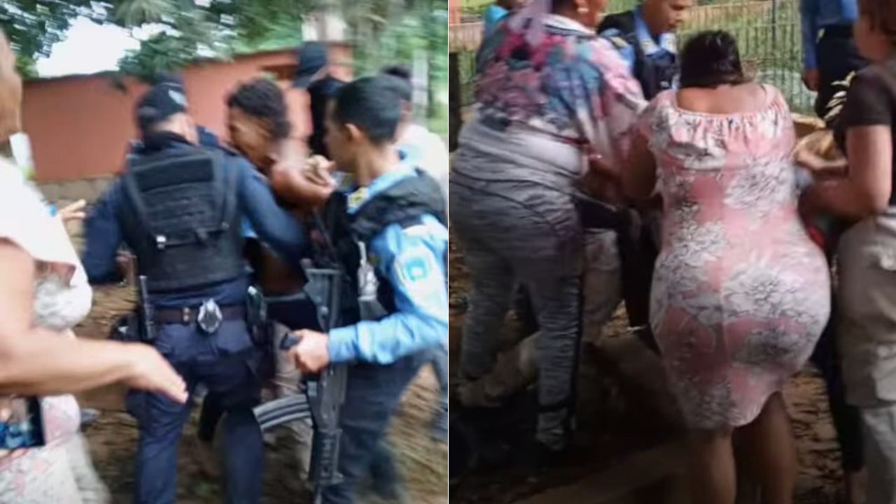 VIDEO: 'Es mi tío, perro', cae joven en pleno sepelio en cementerio en Olancho