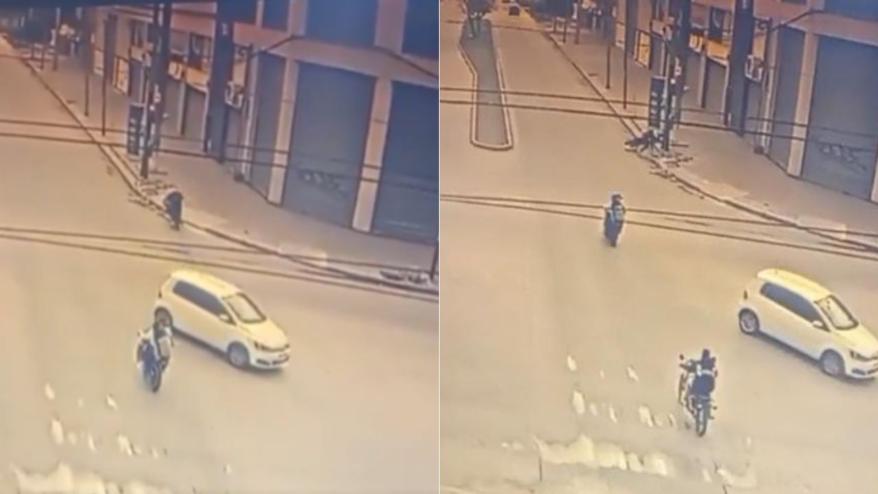 Video capta cuando ladrones en moto mueren tras impacto mientras eran perseguidos