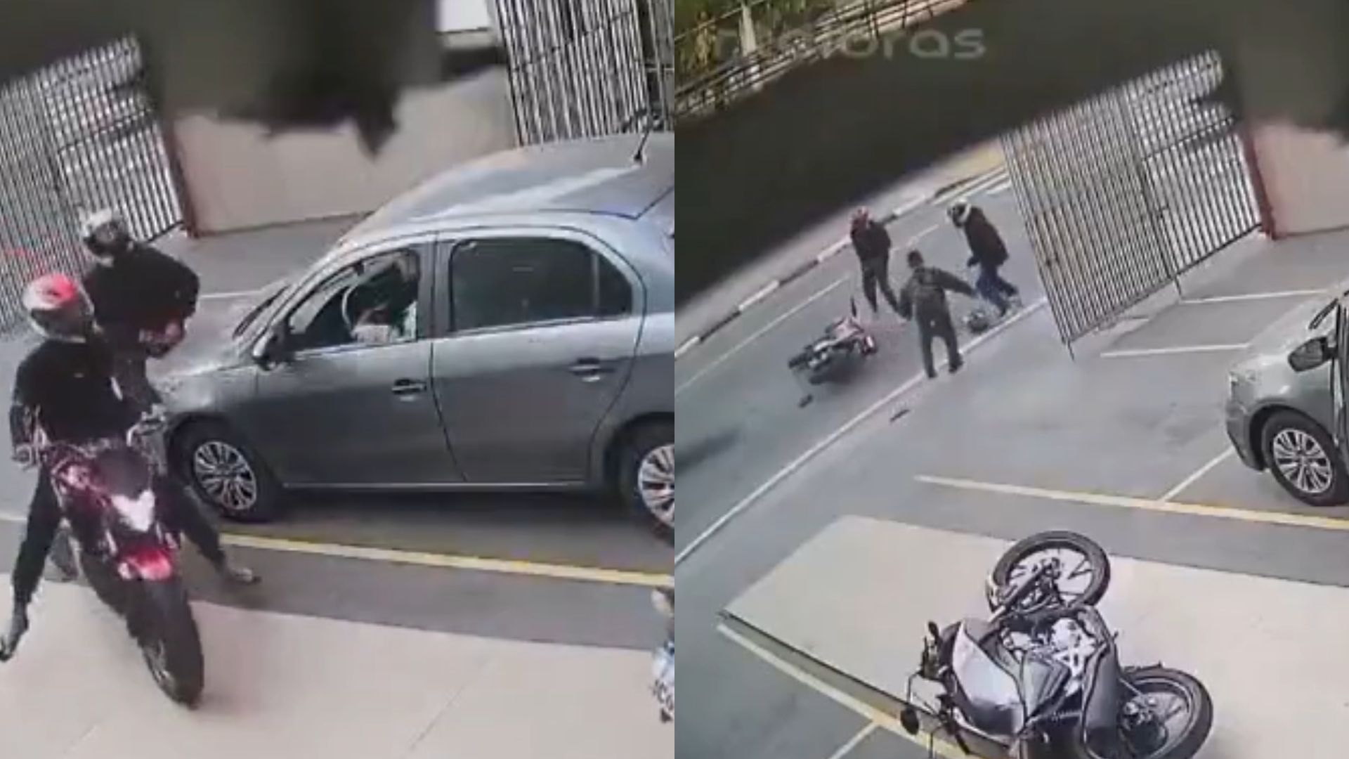 VIDEO: Dos hombres repelen asalto y hacen huir a cuatro ladrones en segundos