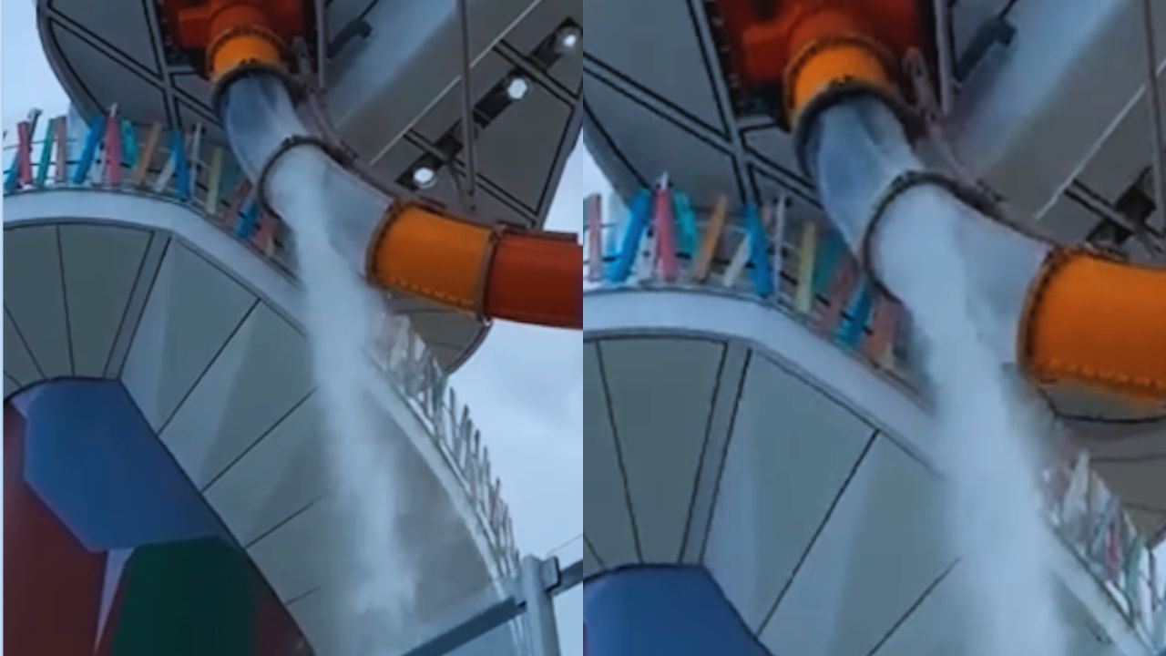 Vídeo: Tobogán de lujoso crucero se rompió y provocó terror entre sus pasajeros