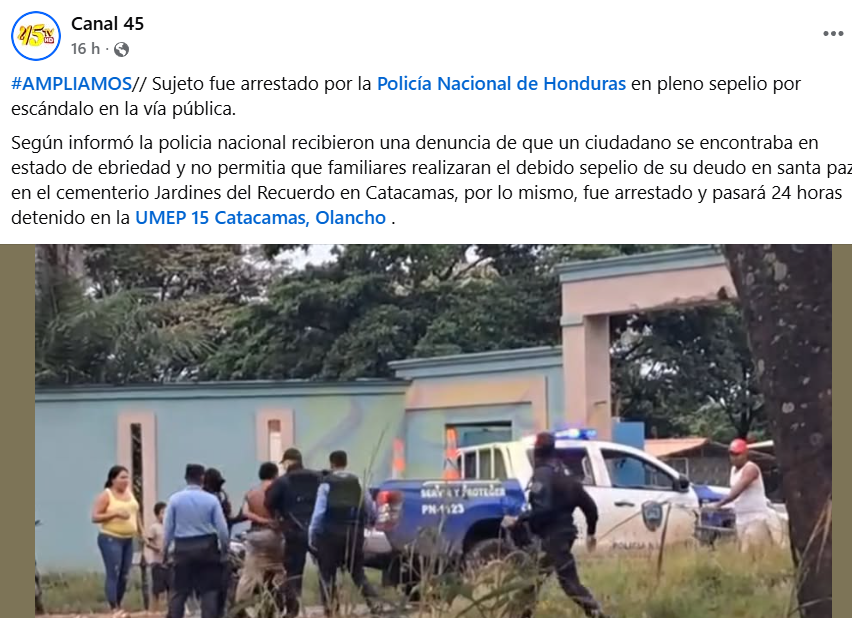 Captura de pantalla de la publicación