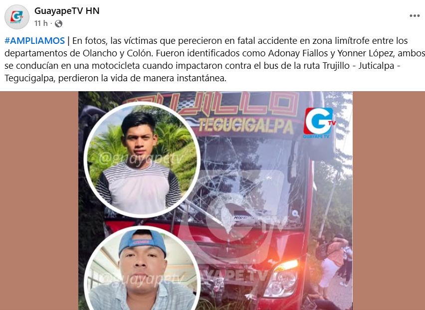 Captura de pantalla de la publicación