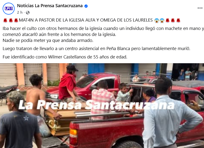 Captura de pantalla de la publicación