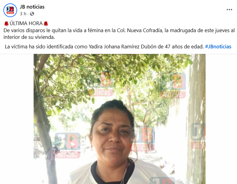 Captura de pantalla de la publicación