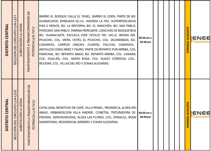 Lista de colonias que no tendrán luz pasado mañana