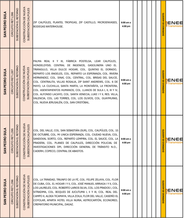 Lista de colonias que no tendrán luz pasado mañana