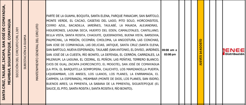 Lista de colonias que no tendrán luz pasado mañana