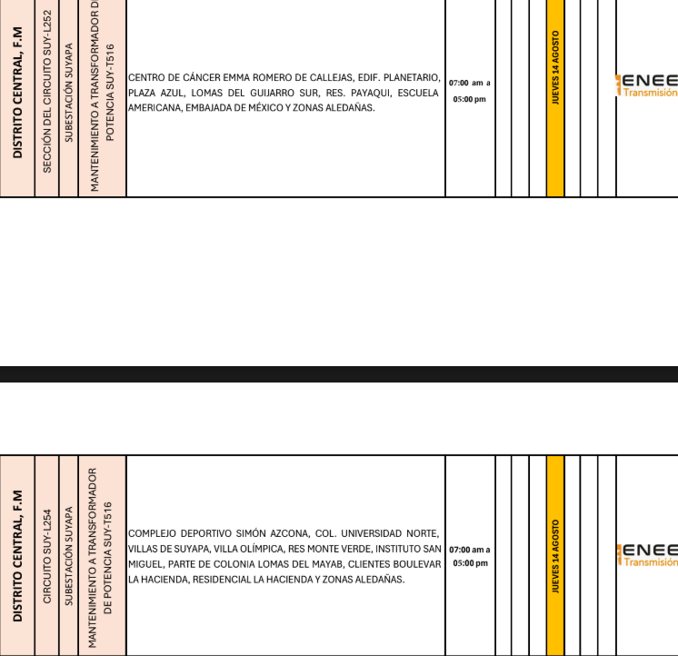 Lista de colonias que no tendrán luz pasado mañana