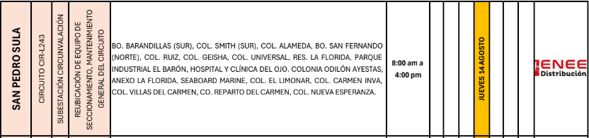 Lista de colonias que no tendrán luz pasado mañana