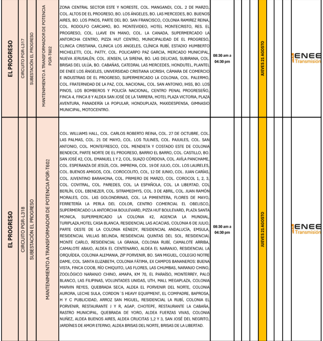 Lista de colonias que no tendrán luz pasado mañana