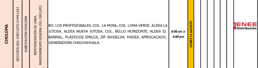 Lista de colonias que no tendrán luz pasado mañana