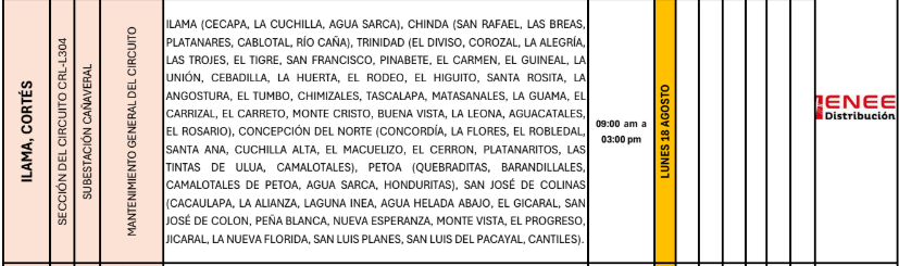 Lista de colonias que no tendrán luz pasado mañana