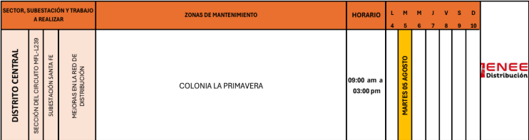 Lista de colonias que no tendrán luz pasado mañana