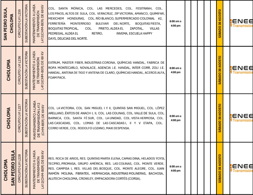 Lista de colonias que no tendrán luz pasado mañana
