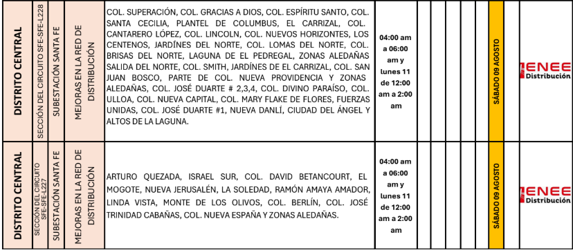 Lista de colonias que no tendrán luz pasado mañana