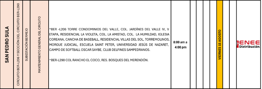 Lista de colonias que no tendrán luz pasado mañana
