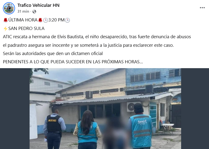 Captura de pantalla de la publicación