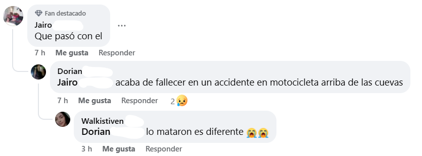 Captura de pantalla del comentario