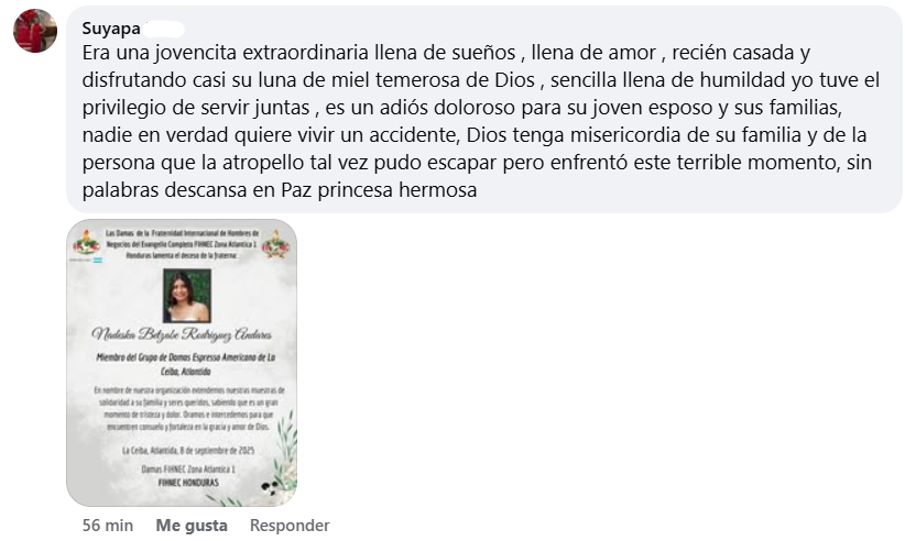 Captura de pantalla del comentario