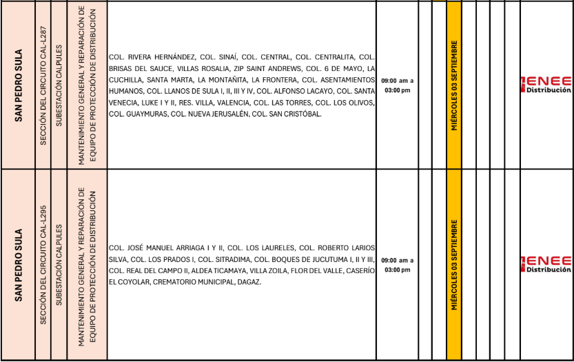 Lista de colonias que no tendrán luz pasado mañana