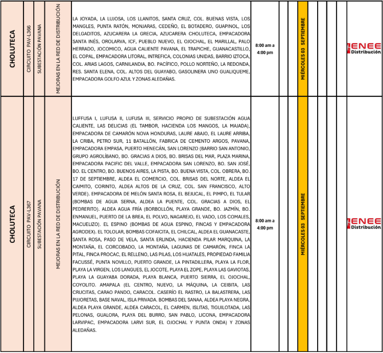 Lista de colonias que no tendrán luz pasado mañana