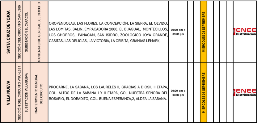 Lista de colonias que no tendrán luz pasado mañana