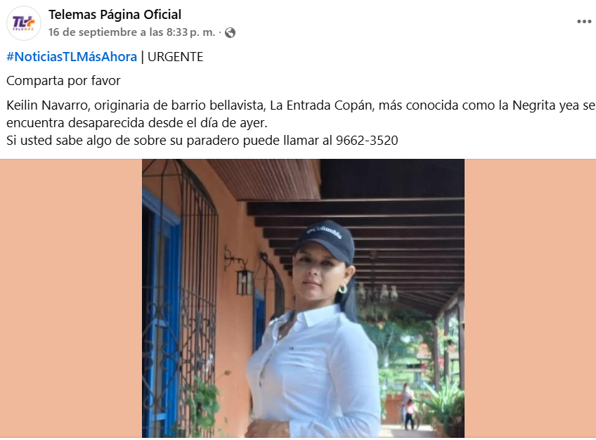 Captura de pantalla de la publicación