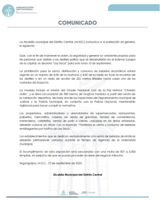 Comunicado de la AMDC