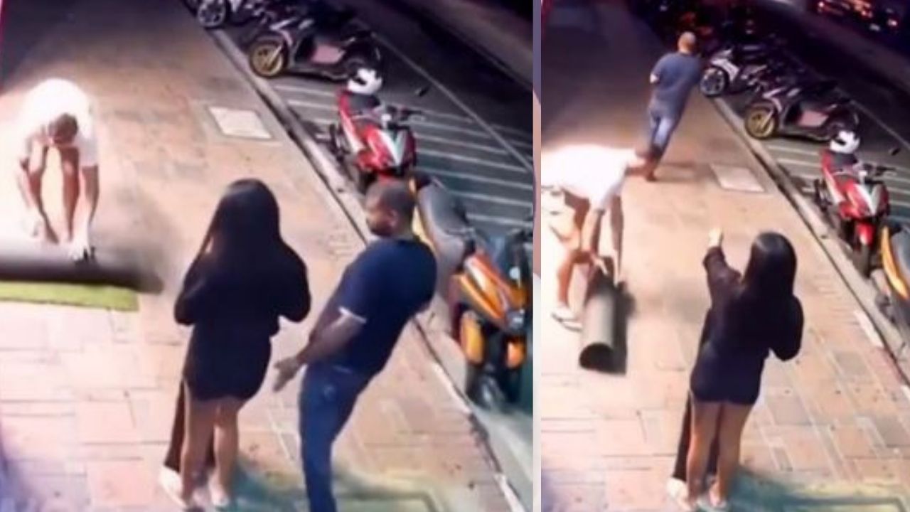 Acoso: video capta el momento en que un hombre toca el glúteo de una mujer frente a su esposo