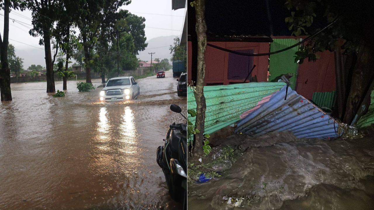 Lluvias en Honduras dejan inundaciones, personas atrapadas y daños en varias zonas