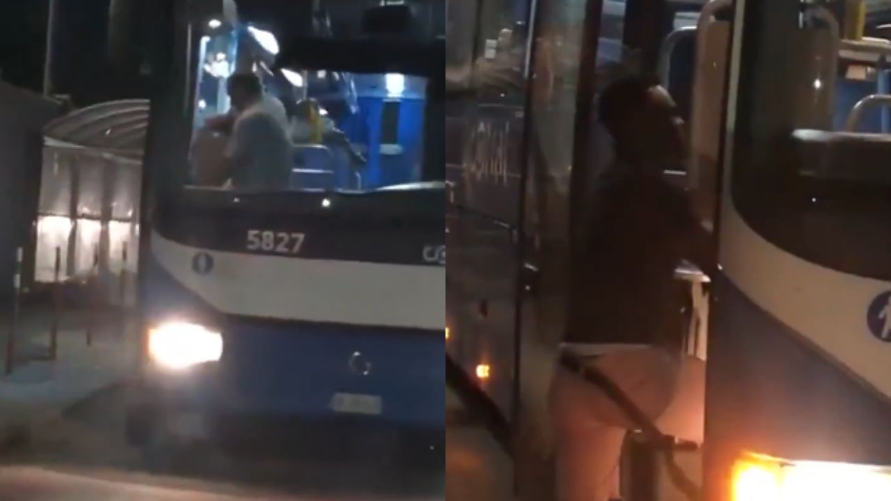Vídeo: Conductor de bus bajó a golpes a pasajero que orinó dentro de la unidad