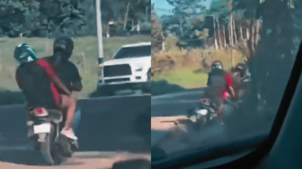 Vídeo: Dos personas, presuntamente ebrias, sufren accidente en motocicleta