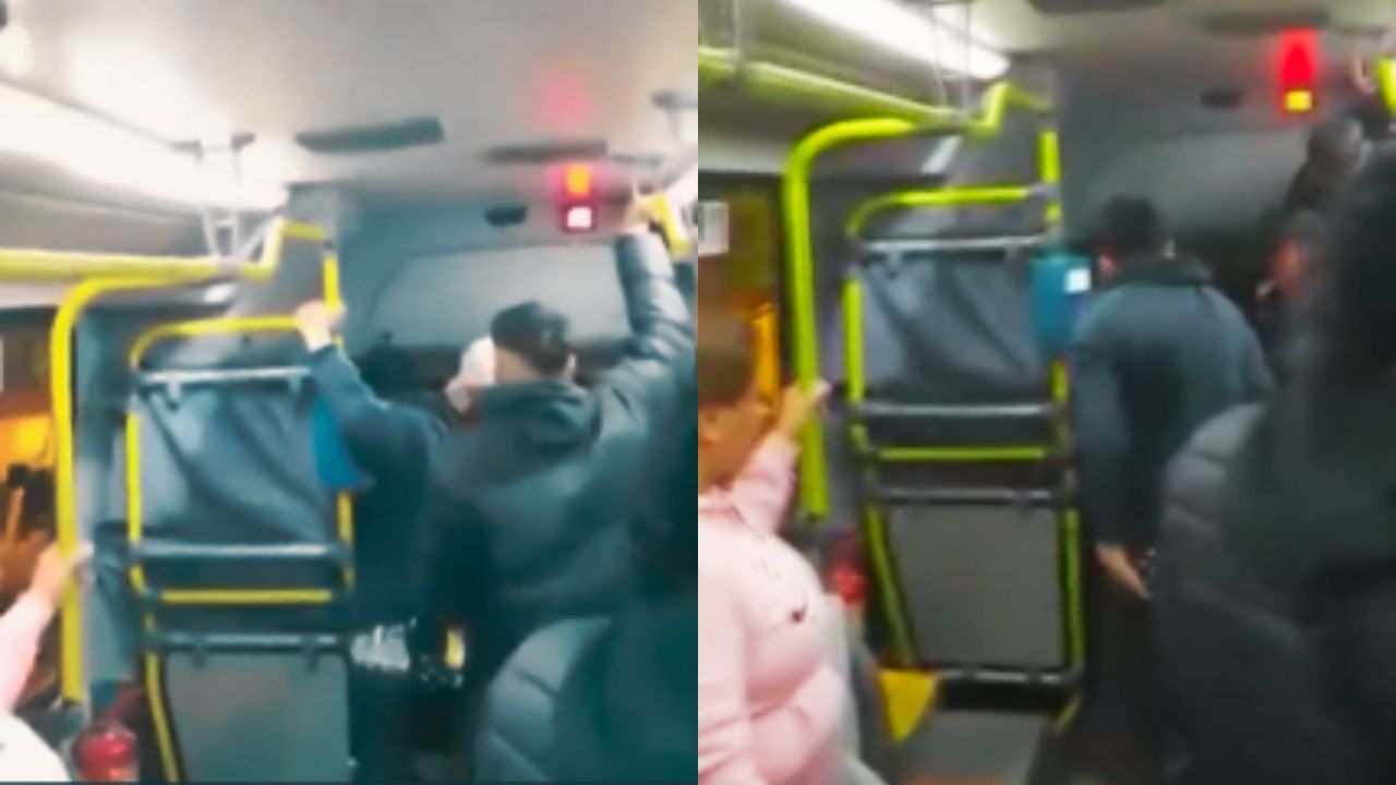 Vídeo: Propinan golpiza a sujeto que acosaba a una mujer en un autobús